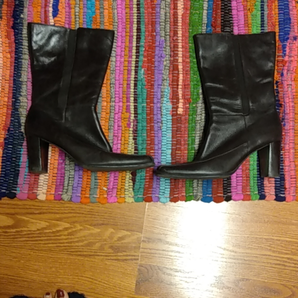 Brown leather boots for women worthington